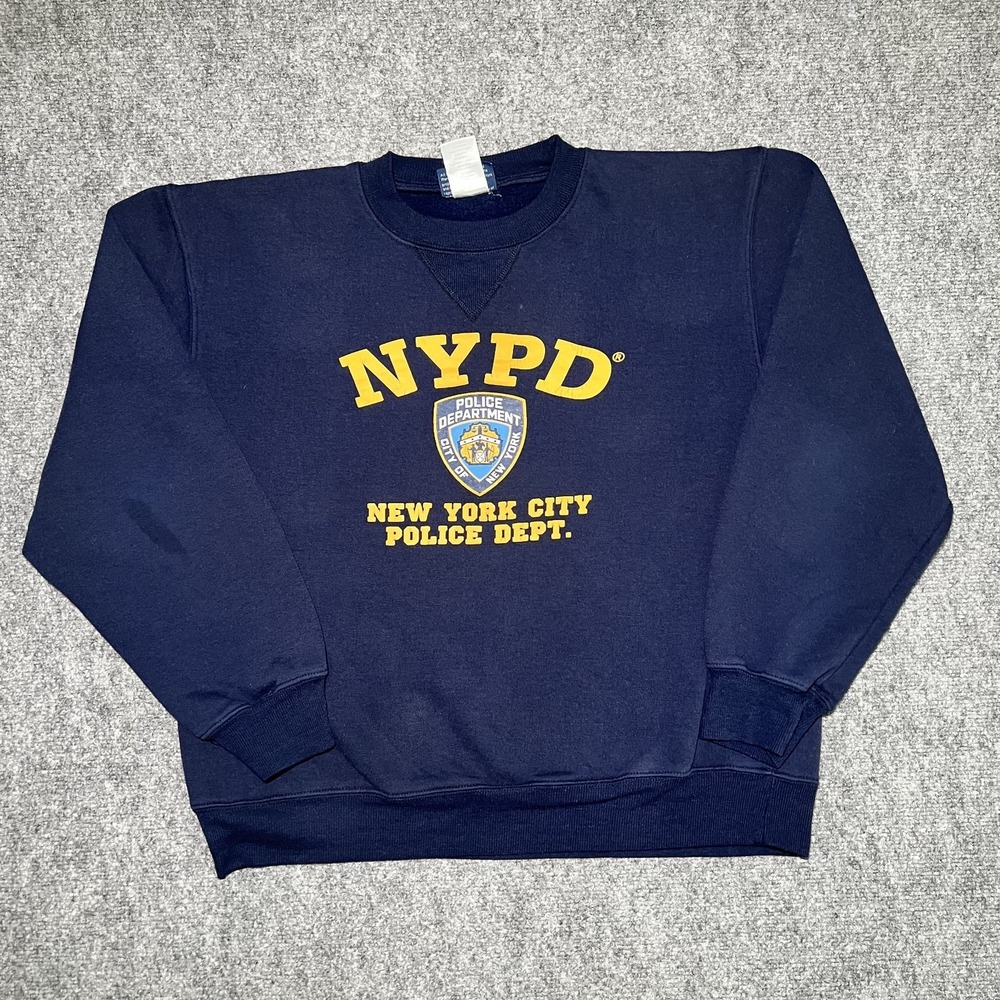 Vintage NYPD Police Department Crewneck‎ Sweatshirt Men's Navy Blue Medium